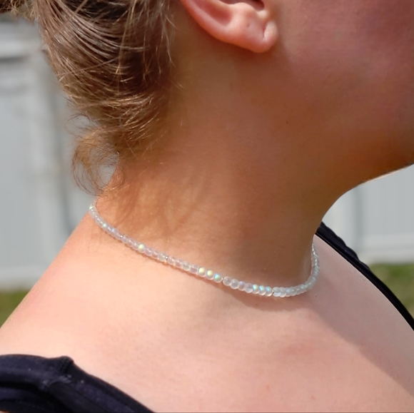 Aura Rainbow 🌈 Mermaid Glass Choker Necklace - Picture 2 of 4